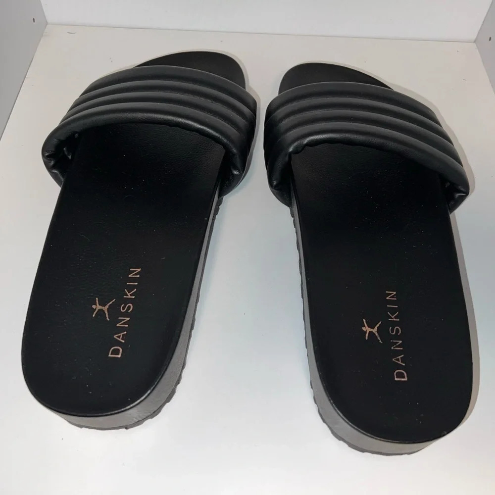 Danskin, 8, black, leisure, vegan upper, slip on sandals,‎ balance man-made. - Picture 5 of 7